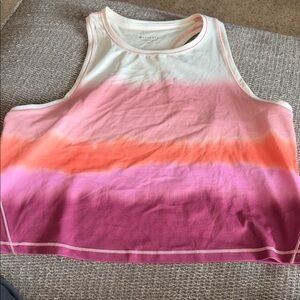 Athleta Pink and White Gradient Tank Top-XL